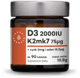 Витамин D3 2 000 IU с K2, цинком и селеном Aura Herbals пищевая добавка, 90 таблеток — фото 1