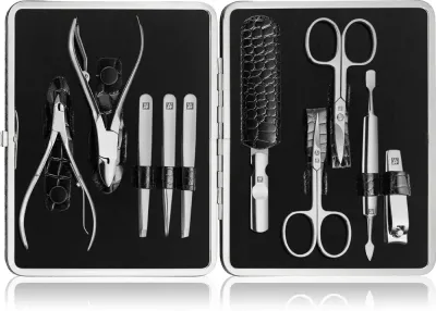 Маникюрный набор Zwilling Classic Inox с кусачками, ножницами и пинцетами, в дорожном футляре, 10 шт