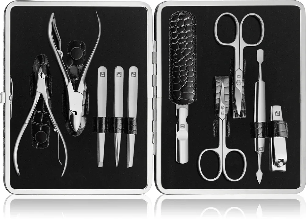Маникюрный набор Zwilling Classic Inox с кусачками, ножницами и пинцетами, в дорожном футляре, 10 шт