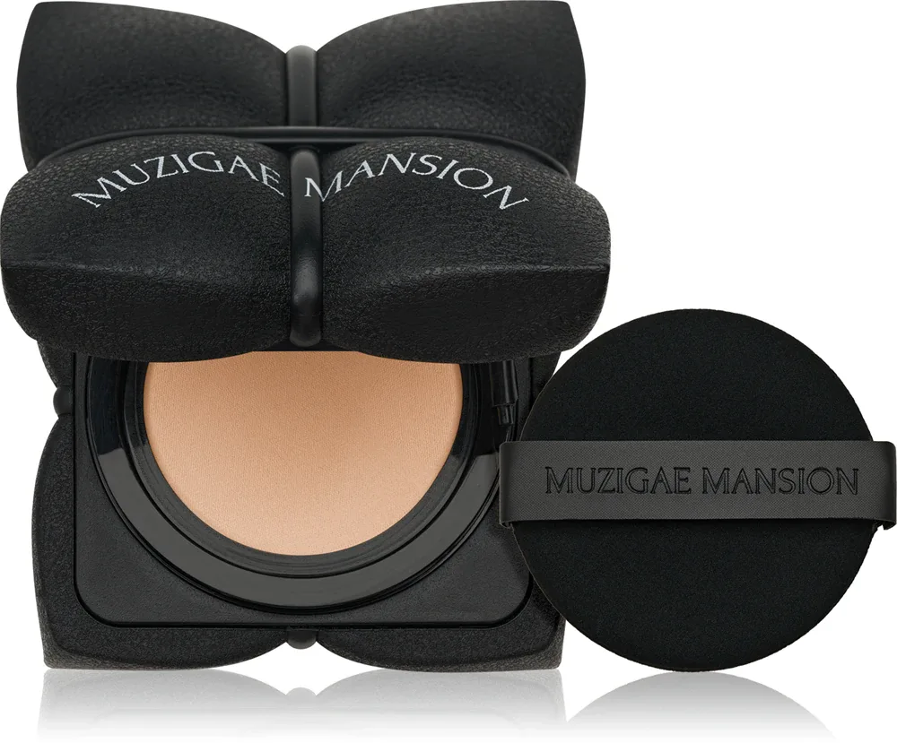 MUZIGAE MANSION Sleek Matt Cushion - Долговременная основа в губке SPF 50+ для идеального вида, 15 г, оттенок N23