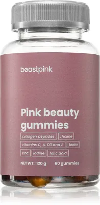 Добавка к пище BeastPink Pink Beauty Gummies мягкие конфеты, с коллагеновыми пептидами, 60 шт