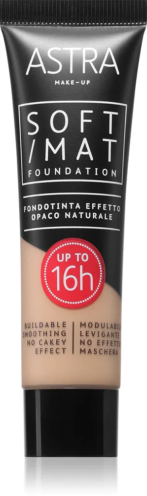 Astra Make-up Soft Mat Foundation - Легкое тональное основание, 30 мл, оттенок 004 vanilla