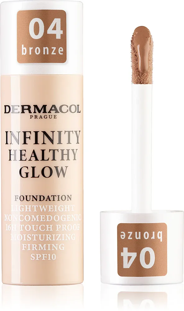 Dermacol Infinity Healthy Glow - Тональный флюид SPF 10, 20 г, оттенок 04 Bronze
