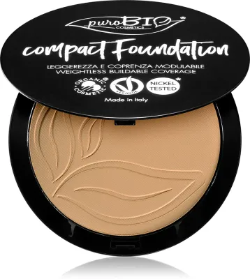 puroBIO Cosmetics Compact Foundation - Компактный порошковый тональный фонд SPF 10, 9 г, оттенок 03