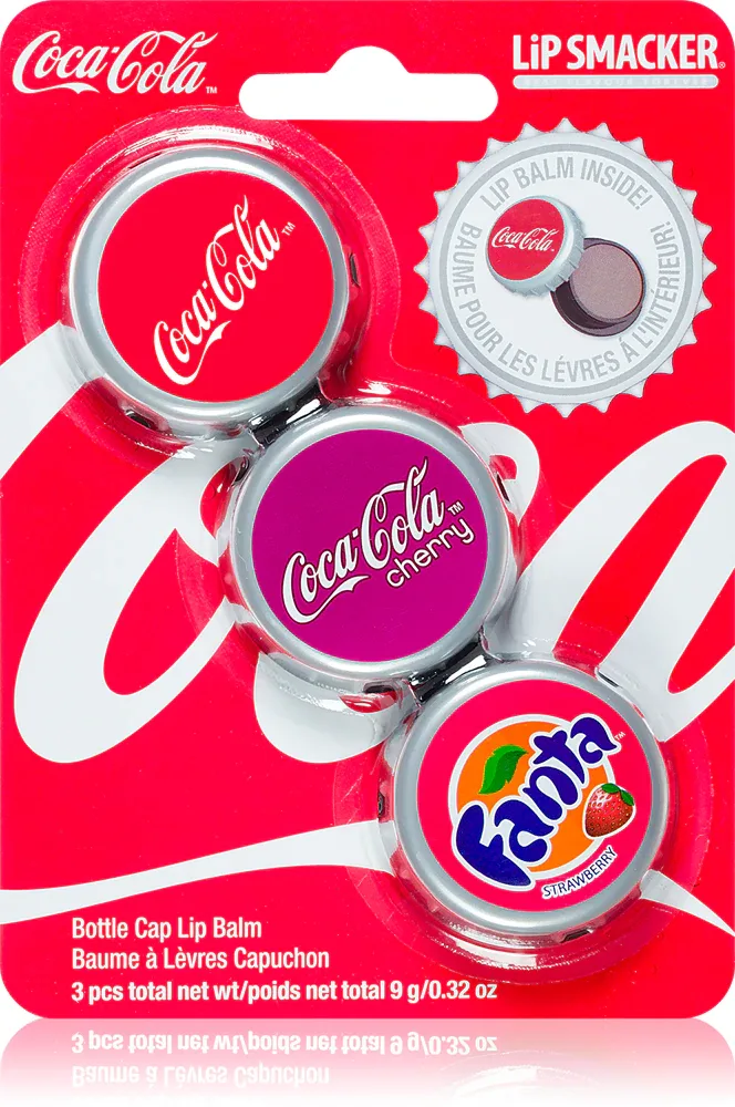 Lip Smacker Coca Cola - Бальзам для губ 5 шт аромат Original, Cherry & Fanta, 9 г