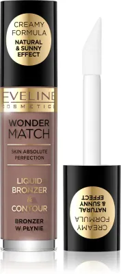 Бронзер жидкий Eveline Cosmetics Wonder Match для контурирования, с аппликатором, 4,5 мл, оттенок 01