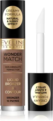 Бронзер жидкий Eveline Cosmetics Wonder Match для контурирования, с аппликатором, 4,5 мл, оттенок 02