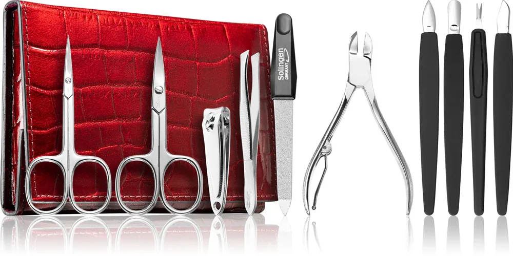 DuKaS Premium Line Solingen 252 - Набор для маникюра + чехол Burgundy Burgundy, 10 шт