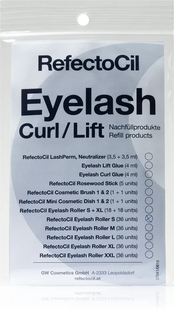 Валики для завивки ресниц RefectoCil Eyelash Curl, разных размеров, 36 шт размер S