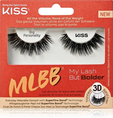 Накладные ресницы KISS My Lash But Bolder ленточные, с клеем в комплекте, 1 пара