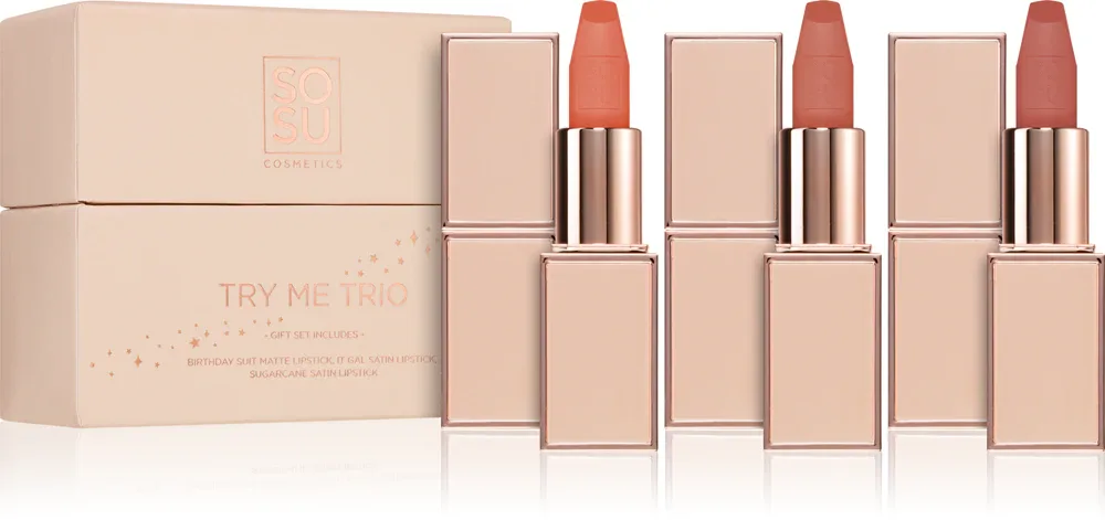 SOSU Cosmetics Try Me Trio - Набор губной помады, 3 г