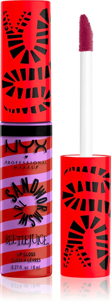 NYX Professional Makeup Beetlejuice Sandworm Swirl - Блеск для губ: лśniący блиск для губ, 8 мл, оттенок 03 Red