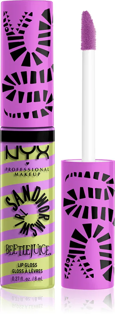 NYX Professional Makeup Beetlejuice Sandworm Swirl - Блеск для губ: лśniący блиск для губ, 8 мл, оттенок 02 Purple