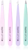 Набор пинцетов Brushworks Tweezer Set Pastel для бровей и лица, 4 шт — фото 1