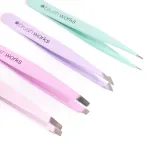 Набор пинцетов Brushworks Tweezer Set Pastel для бровей и лица, 4 шт — фото 3