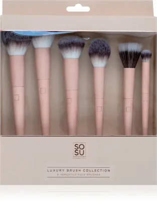 SOSU Cosmetics Luxury Brush Face Collection - Набор кистей для лица, 6 шт