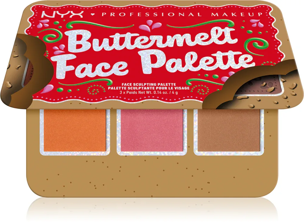 NYX Professional Makeup Holiday Buttermelt - Палетка для лица, 3 г, оттенок Light/Medium