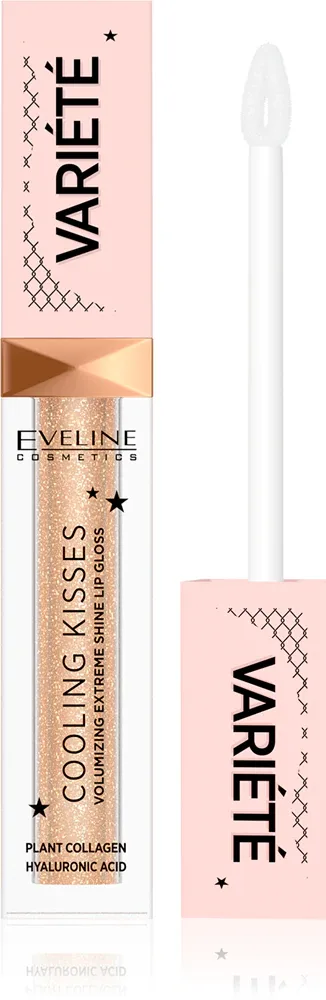 Eveline Cosmetics Variete Cooling Kisses - Увлажняющий блеск для губ с охлаждающим эффектом, 6.8 мл, оттенок 01 Ice Mint