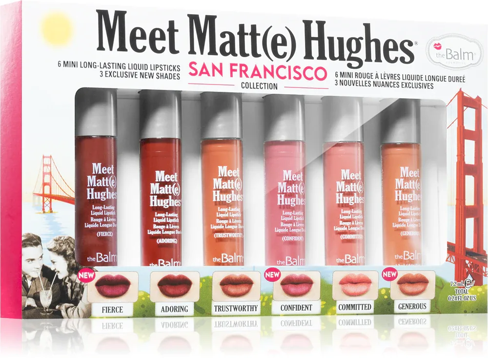 theBalm Meet Matt(e) Hughes Mini Kit San Francisco - Набор жидких помад для долговременного эффекта