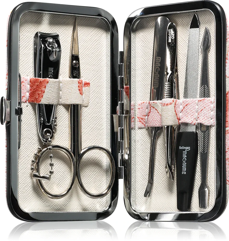Набор маникюрный Magnum Feel The Style 238 Marble Pink с дорожным чехлом, 6 шт