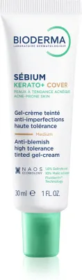 Тонирующее средство для лица Bioderma Sebium Kerato+ Cover для жирной и проблемной кожи, матирующее, 30 мл