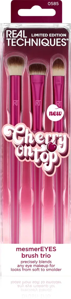 Real Techniques Cherry On Top MesmerEyes - Набор кистей для макияжа глаз, 3 шт