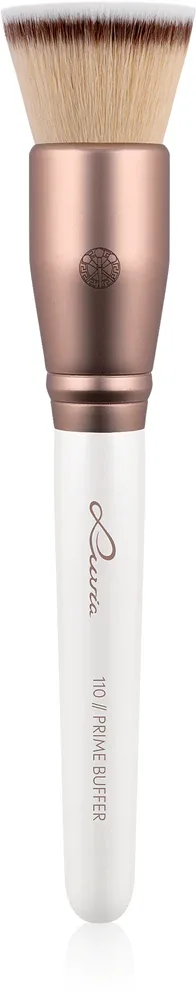 Luvia Cosmetics Prime Vegan Prime Buffer - Остроконечная кисть для макияжа Pearl White / Metallic Coffee Brown, 1 шт