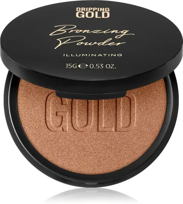 Dripping Gold Luxury Tanning Bronzing Powder - Компактная бронзирующая пудра для тела и лица, 15 г