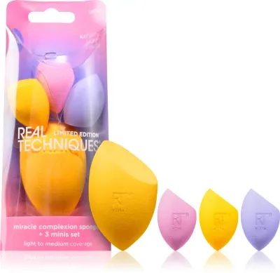 Real Techniques Miracle Complexion Sponge +3 minis set - Кисть для макияжа, 4 шт