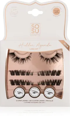 Накладные ресницы SOSU Cosmetics Hidden Agenda Lash Kit, набор с клеем, 1 шт Ibiza