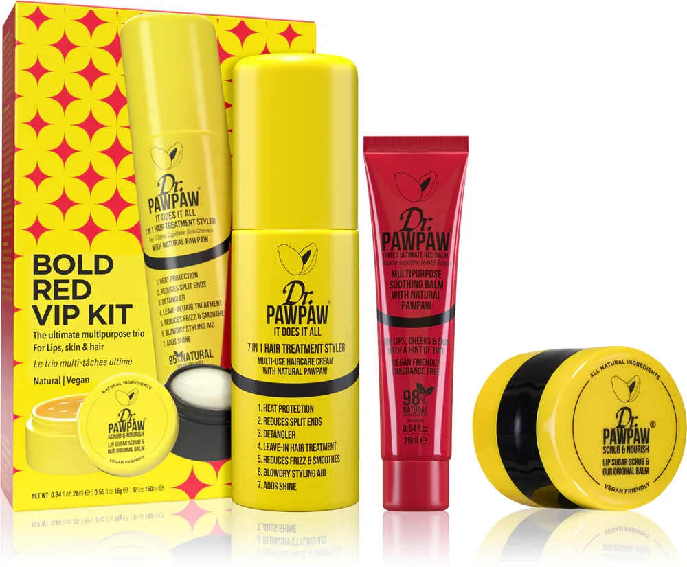 Dr. Pawpaw Bold Red VIP Kit - Подарочный набор для лица, 3 шт