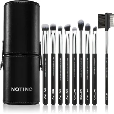 Notino Makeup Brushes Eye Area Professional Make-Up Brush Set - Набор кистей с чехлом, 9 шт