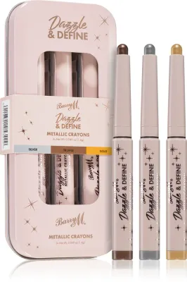 Barry M Dazzle & Define Metallic Crayon - Металлический карандаш для глаз удобная упаковка 3 x 1,4 г, 3 г