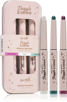 Barry M Dazzle & Define Metallic Crayon - Металлический карандаш для глаз удобная упаковка 3 x 1,4 г, 3 г, 3 x 1,4 g 3 г (BRM01702)