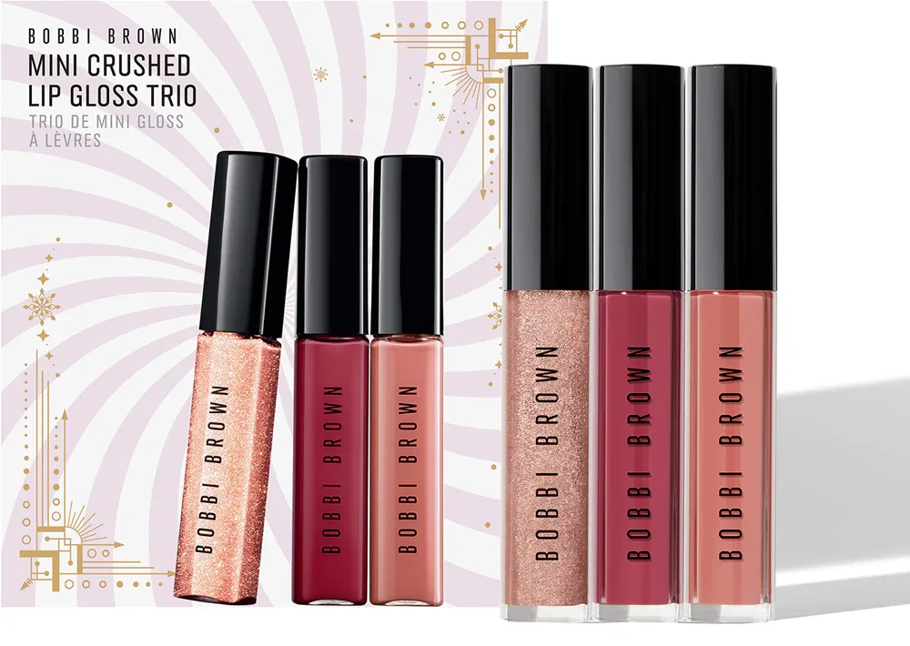 Bobbi Brown Holiday Mini Crushed Oil-Infused Gloss Trio - Увлажняющий блеск для губ в подарочном наборе