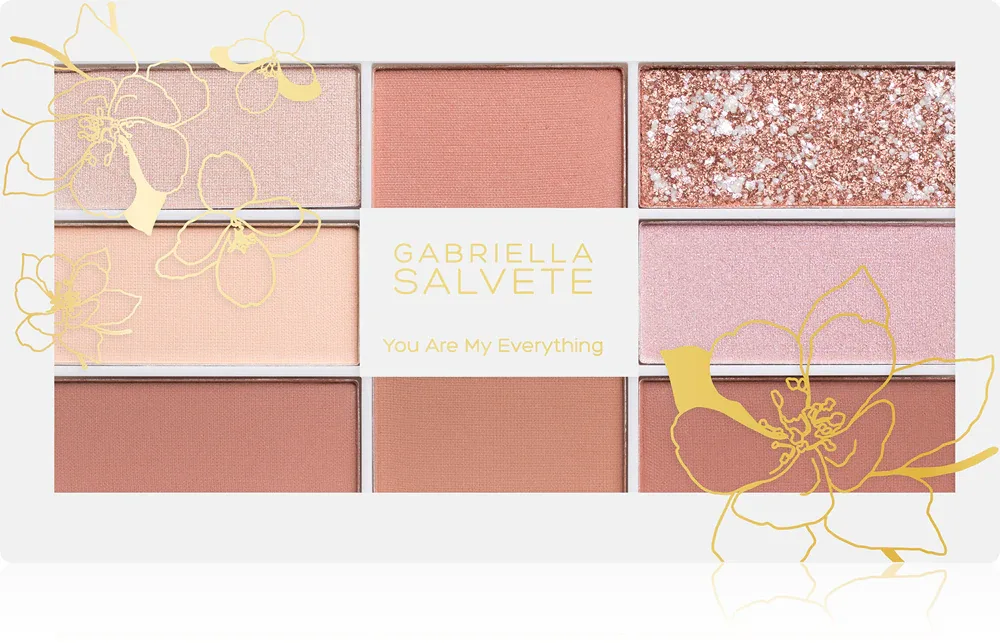 Gabriella Salvete Yes, I Do! - Палетка теней для век с розовым бронзером You Are My Everything, 21.6 г