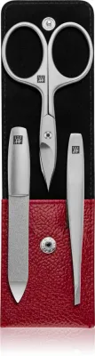 Дорожный маникюрный набор Zwilling Premium Red, с чехлом