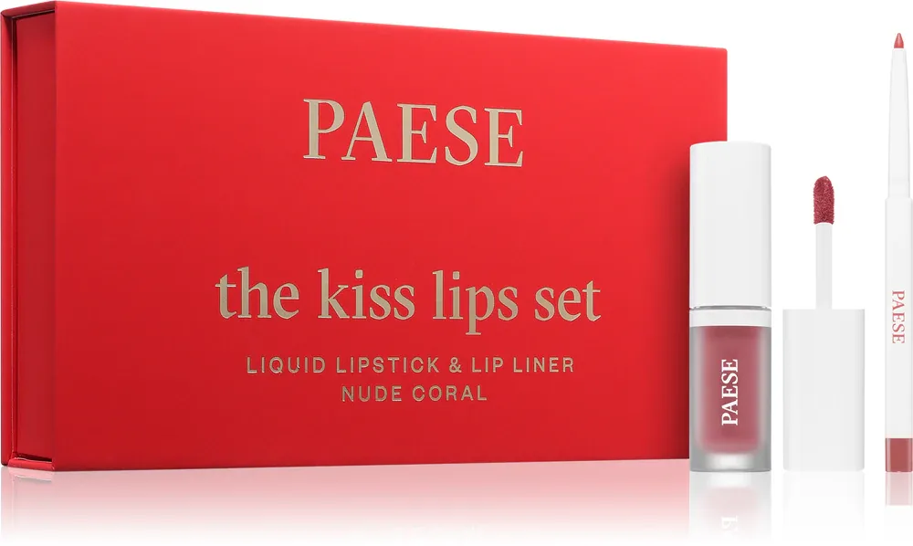 Paese The Kiss Lips Set Nude Coral - Подарочный набор оттенок 02 нюдово-коралловый, оттенок 02 nude coral