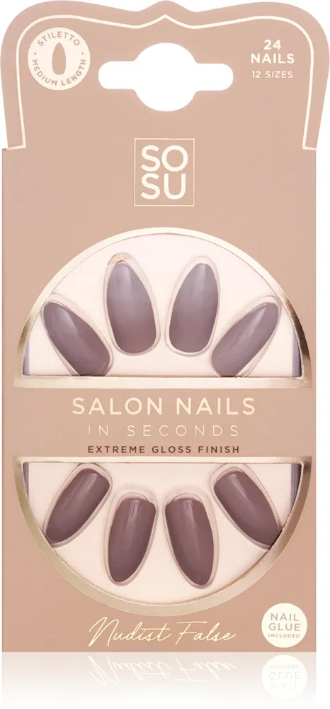 SOSU Cosmetics Salon Nails - искусственные ногти, 24 шт, оттенок Nudist