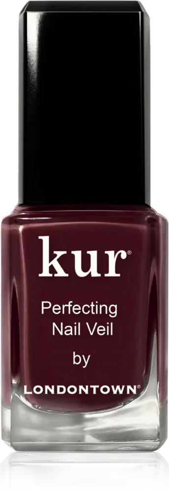 Лак для ногтей LONDONTOWN Kur Perfecting Nail Veil укрепляющий, с блестящим финишем, 12 мл, оттенок Cherry Cola
