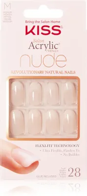 KISS Nude Nails Graceful - искусственные ногти среднего размера, 28 шт