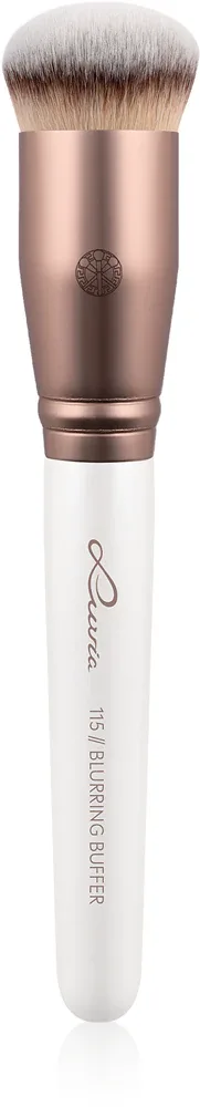 Кисть для лица Luvia Cosmetics Prime Vegan Blurring Buffer для кремовых и пудровых средств, синтетический ворс, 1 шт 115 (Pearl White / Metallic Coffee Brown)
