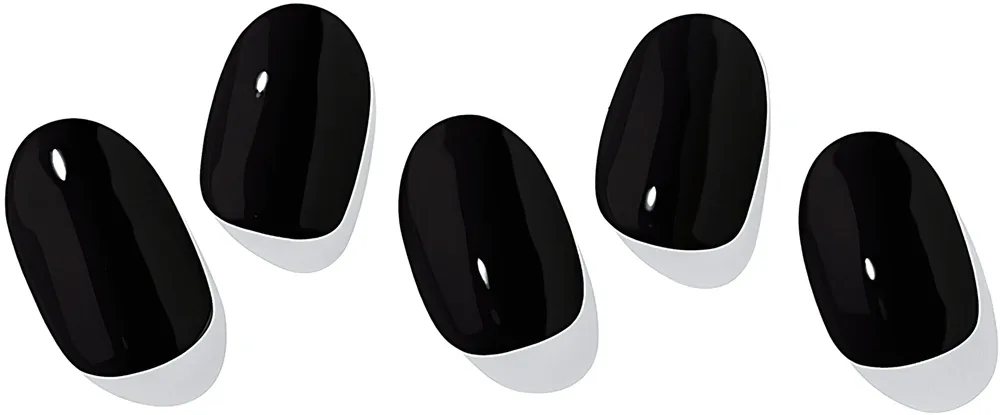 Гель-стикеры для ногтей ohora Gel Nail Sticker N Onyx, чёрные, с блестящим финишем, 1 шт, оттенок NB-023