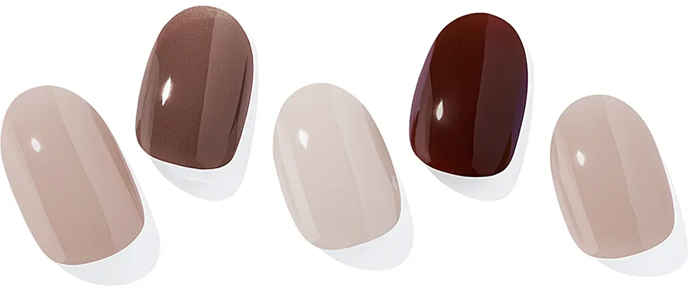 Гель-стикеры для ногтей ohora Gel Nail Sticker N Roasting, коричнево-бежевые, с блестящим финишем, 1 шт, оттенок ND-312