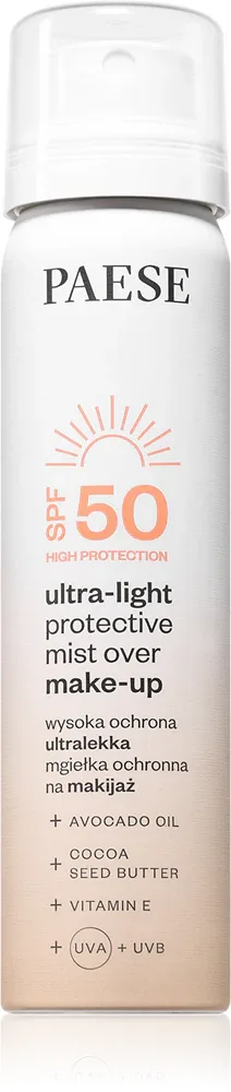 Paese Ultra-light Protective Mist Over Make-up - Спрей для фиксации макияжа с SPF 50, 75 мл