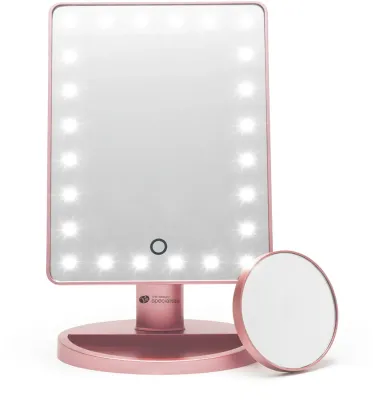 Зеркало для макияжа RIO 24 LED Mirror косметическое, классическое и увеличительное, 1 шт