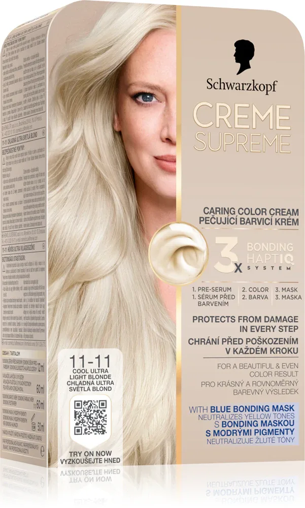 Schwarzkopf Creme Supreme - стойкая краска для волос, 60 мл, оттенок 11-11 Cool Ultra Light Blonde