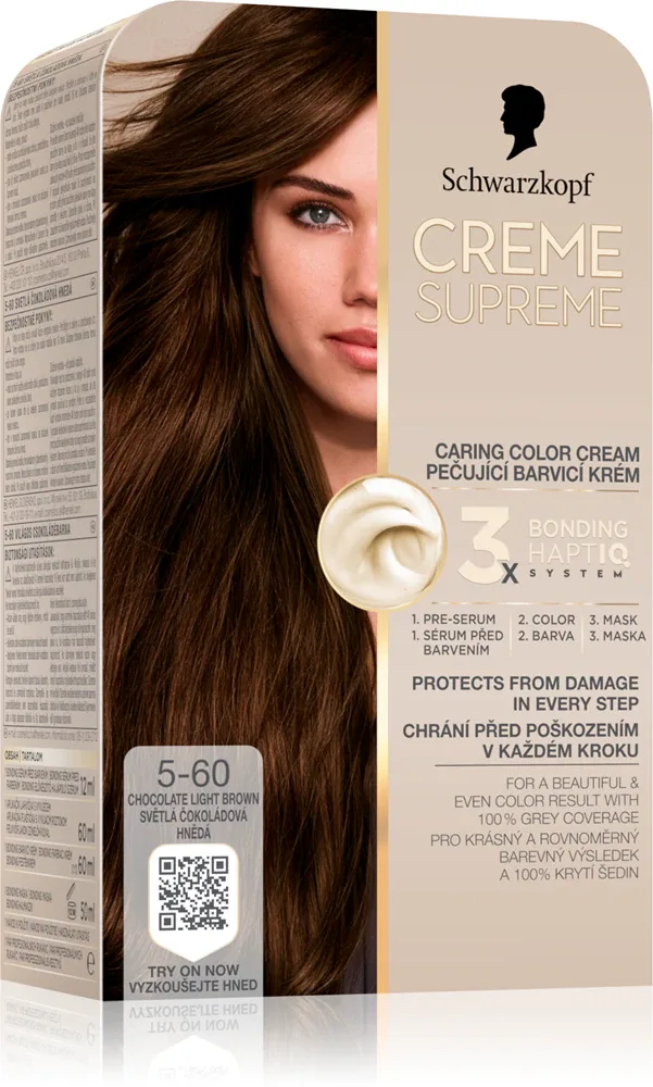 Schwarzkopf Creme Supreme - стойкая краска для волос, 60 мл, оттенок 5-60 Chocolate Light Brown
