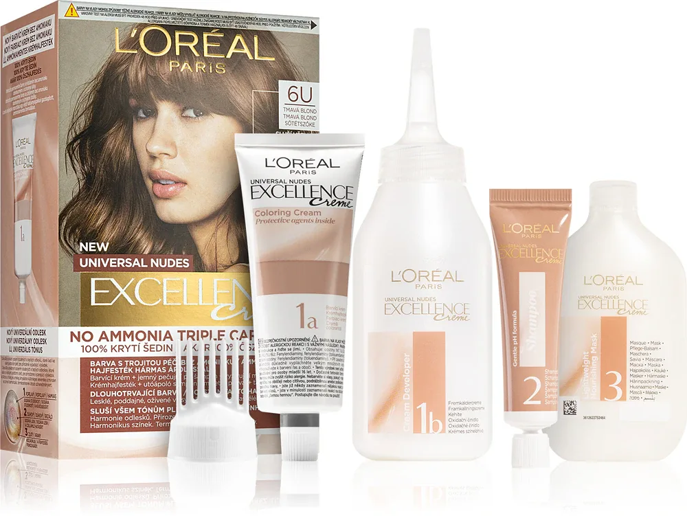 L’Oreal Paris Excellence Universal Nudes - стойкая краска для волос, 1 шт, оттенок 6U