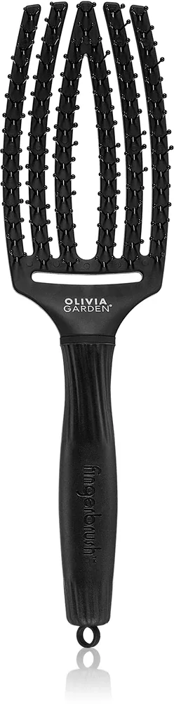 Olivia Garden Fingerbrush Double Bristles - Плоская щетка для легкого расчесывания волос, 1 шт